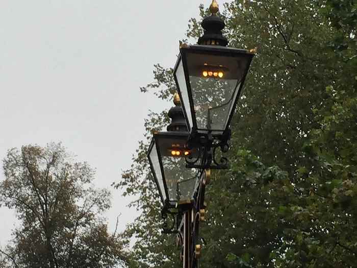 Gaslaterne Gasbeleuchtung Straßenbeleuchtung gaslight streetlight Großbritannien York.