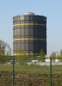 Gasbehälter Gaswerk Gasometer Brandenburg Eisenhüttenstadt Scheiben Gasbehälter.