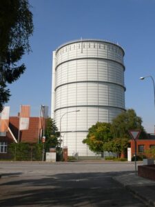 Gasbehälter Gaswerk Gasometer Schlewsig-Holstein Lübeck Klönne Scheiben Gasbehälter.