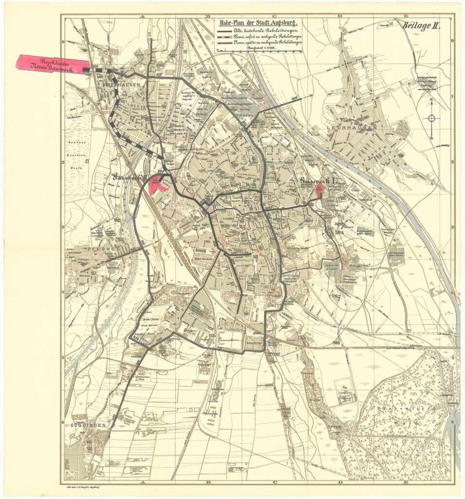 Rohrplan für neues Gaswerk