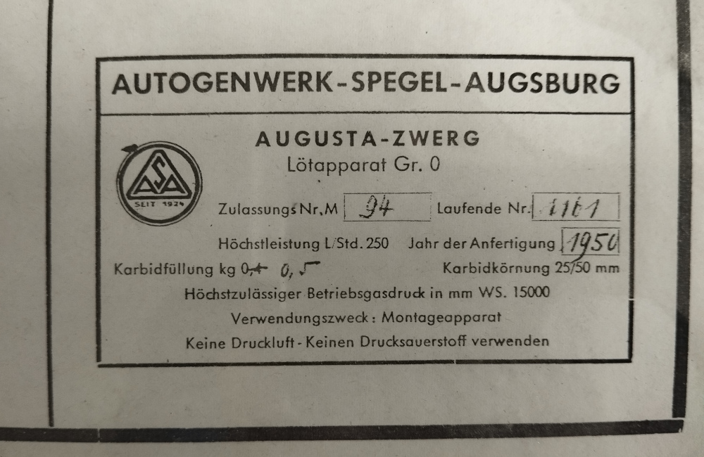 Autogenwerk Spegel Augsburg Augusta Zwerg