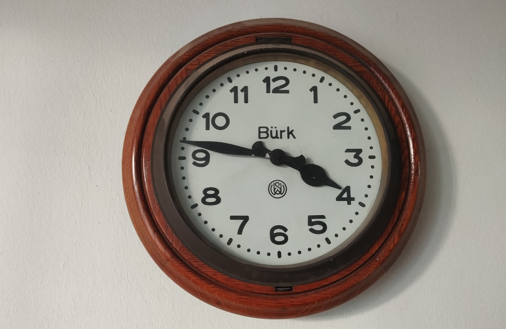 Bürk Uhr im Gaswerk Augsburg